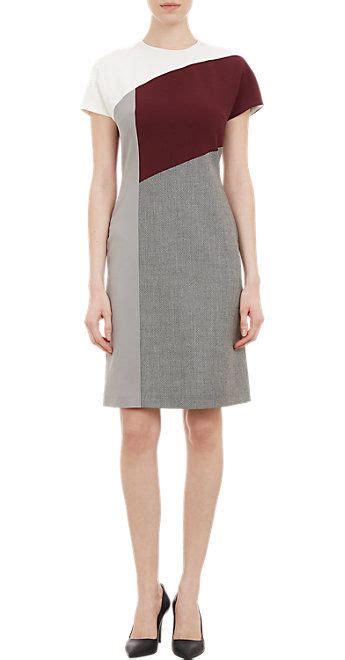 fendi silk and tweed colorblock dress|Dresses .